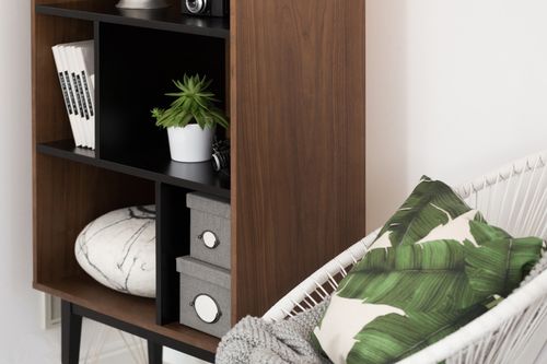 Regał Interior 77 cm orzech/ czarny mat na Arena.pl