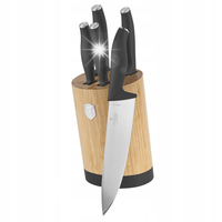 BH-2753 - Zestaw Noży 6 el. + Stojak Bambusowy Berlinger Haus Matte Black