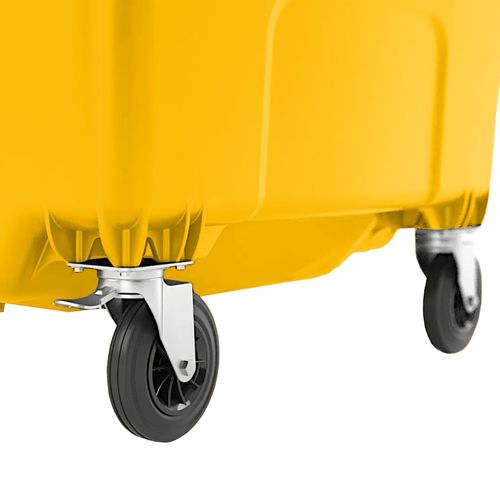 Kontener pojemnik na odpady śmieci komunalne PZH EN 840-2 DIN 1100L - żółty na Arena.pl