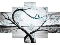 105CM 150CM ZEGAR 5 ELEM W TURKUSOWYM ŚWIETLE KSIĘŻYCA DRUK OBRAZ