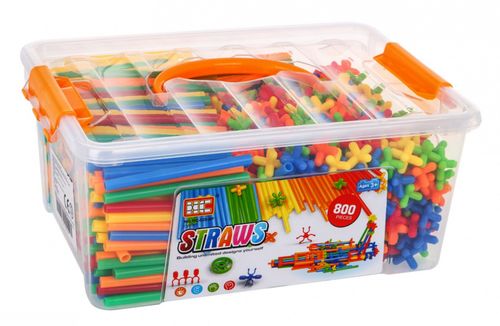 Kolorowe Słomki Konstrukcyjne Dla Dzieci 3+ Budowanie Modeli 3D + Walizka na Arena.pl