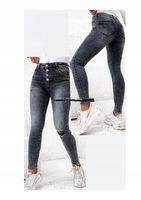 M'Sara Dark Jeans Szare Rurki PushUp Wyskoki Stan Nowość Elastyczne r.S
