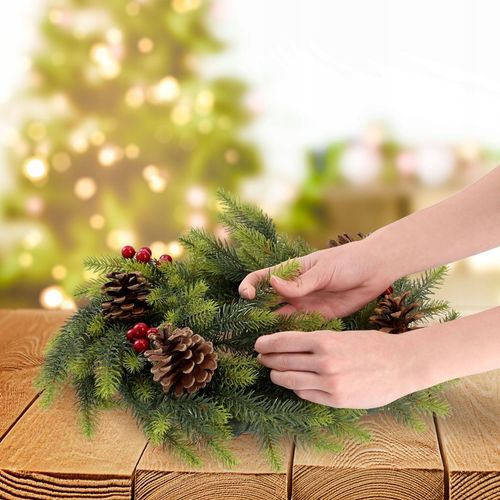 WIANEK ŚWIĄTECZNY STROIK NA DRZWI STÓŁ WIENIEC OZDOBA PREMIUM ŚWIĘTA 45 cm na Arena.pl