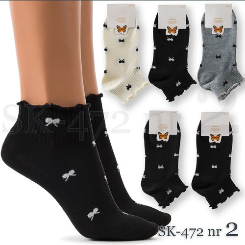 5x Skarpetki damskie BAWEŁNIANE WYGODNE SKARPETY falbanka JAKOŚĆ na Arena.pl