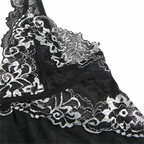 subblime babydoll s/m tiulowa z koronką asymetryczna czarna na Arena.pl