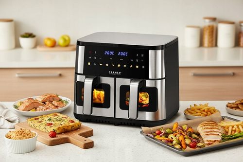 FRYTKOWNICA BEZTŁUSZCZOWA DWUKOMOROWA PODWÓJNA 9 PROGRAMÓW LED 9L na Arena.pl