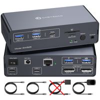 KVM USB‑C 2PC/2xDP 4K@120Hz (brak kabla)