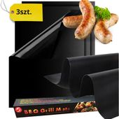 3 X MATA TEFLONOWA DO PIECZENIA TACKA NA GRILL, MATA GRILLOWA WIELORAZOWA