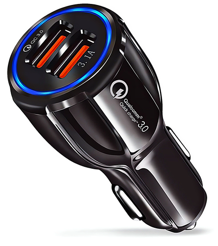 ŁADOWARKA 2x USB QUICK CHARGE 3.0 KABEL USB 3W1 LIGHTNING MICRO USB C 120CM na Arena.pl