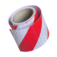 TAŚMA P2804D 100mm/5m ODBLASKOWA 1-STR LEPNA, BIAŁO-CZERWONA, OSTRZEGAWCZA