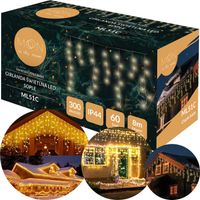 LAMPKI CHOINKOWE ŚWIĄTECZNE SOPLE Z EFEKTEM FLASH ZEWNĘTRZNE 8M 300 LED