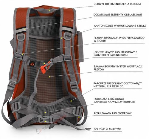 MARKOWY PLECAK BERGSON ARENDAL 25L RED ODDYCHAJĄCE PLECY na Arena.pl