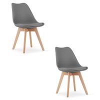 Krzesło grafitowe skandynawskie MARK nogi bukowe 2 szt. loft kuchnia