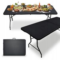 Stół Cateringowy Składany Ogrodowy 180 cm Bankietowy Walizka Rozkładany