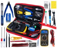 ZESTAW NARZEDZI ELEKTRYCZNYCH LUTOWNICA MULTIMETR ŚRUBOKRĘTY CYNA 60W