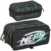 Piórnik szkolny dla chłopca rozkładany potrójny czarny NERF bez wyposażenia