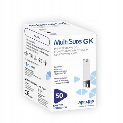 Ketometr Glukometr 2w1 Multisure GK pomiar glukozy ketonów + paski glukoza na Arena.pl