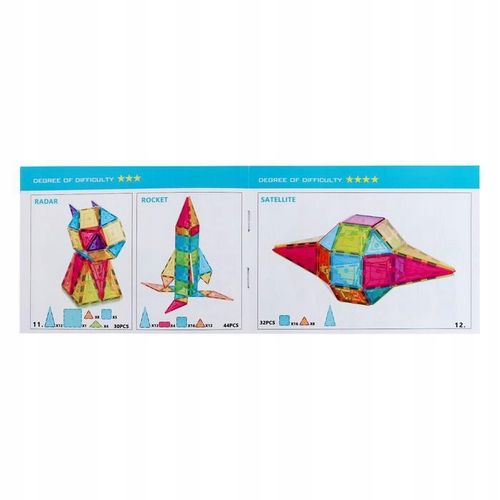 Magnetyczne Klocki Konstrukcyjne Montessori Edukacyjna Układanka 3D WOOPIE na Arena.pl