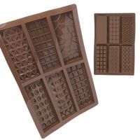 Silikonowa forma do mini tabliczek czekolady 6 Wgłębień brązowa