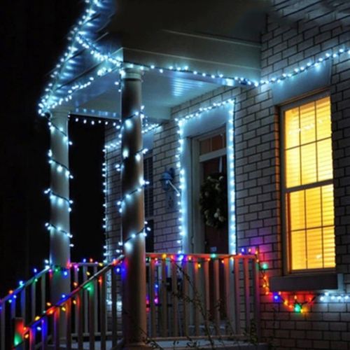 DŁUGIE LAMPKI CHOINKOWE ŚWIATEŁKA ŚWIATECZNE OZDOBNE BIAŁY ZIMNY 200LED na Arena.pl