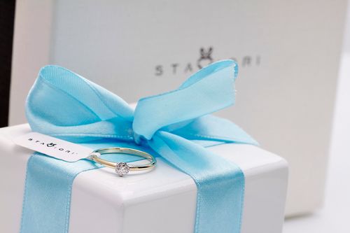 klasyczny pierścionek zaręczynowy z brylantem 0,10ct na Arena.pl