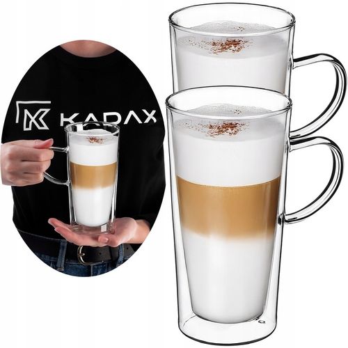 2x SZKLANKI DO KAWY HERBATY LATTE 470ml TERMICZNE Z PODWÓJNĄ ŚCIANKĄ DUŻE na Arena.pl