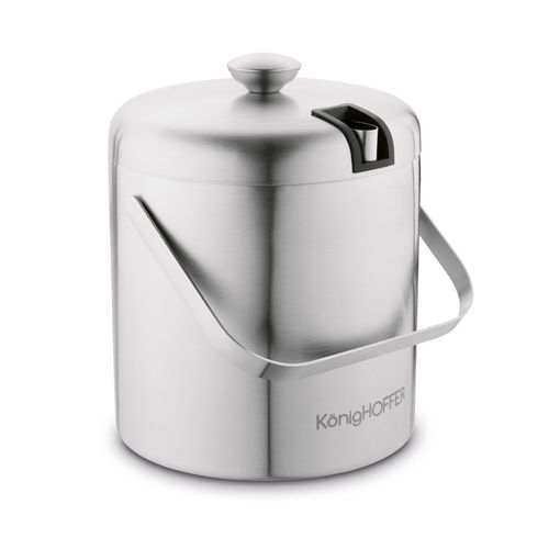 POJEMNIK Z POKRYWKĄ + SCZYPCE NA LÓD KONIGHOFFER LUGO 3 L SREBRNY SATYNA na Arena.pl