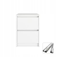 Praktyczna Szafka Nocna biała 2 szuflady stolik nocny loft 42x52x43cm