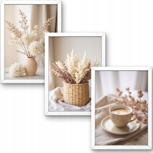 OBRAZY BOHO ZESTAW 3 PLAKATÓW W RAMIE DEKORACJE DO SALONU SYPIALNI na Arena.pl