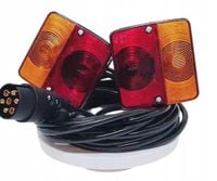 ŚWIATŁA ZESTAW LAMP TYLNYCH DO PRZYCZEPKI SAMOCHODOWEJ PRZEWÓD 4 M WTYK 7 P