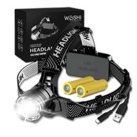 2X LATARKA CZOŁOWA AKUMULATOROWA USB-C LAMPKA WODOODPORNA LED ZOOM CREE XHP