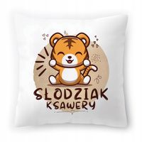 Poduszka Dla Ksawerego Na Urodziny Ze Zdjęciem Na Prezent Biała 40X40 Cm