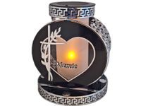 MAMA MAMIE SOLAR FOTOWOLTAICZNY ZNICZ LAMPION VIP KOŁO SREBRNO-BIA