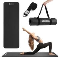 Mata do jogi HyperMotion NBR 183 x 61 x 0,8 cm czarna z bawełnianym paskiem
