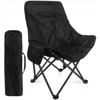 KRZESŁO OGRODOWE WĘDKARSKIE PLAŻOWE SKŁADANE POKROWIEC CZARNE KEMPINGOWE