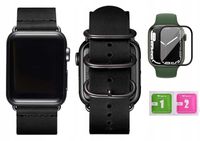 PASEK SKÓRZANY DO APPLE WATCH SE/45/44/42mm +SZKŁO