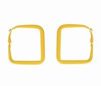 kolczyki kolorowe kwadraty żółty 18