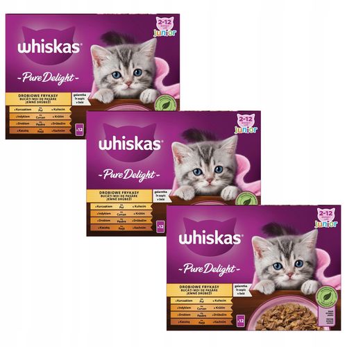 Whiskas Karma dla kotów Mix 3 smaków 85 g x 40 sztuk na Arena.pl