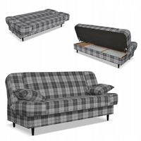 Kanapa sofa Sally rozkładana f spania Family meble krata szara
