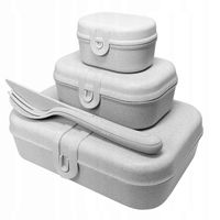 Lunch Box ze sztućcami Pascal Ready Organic grey K3168870 Koziol