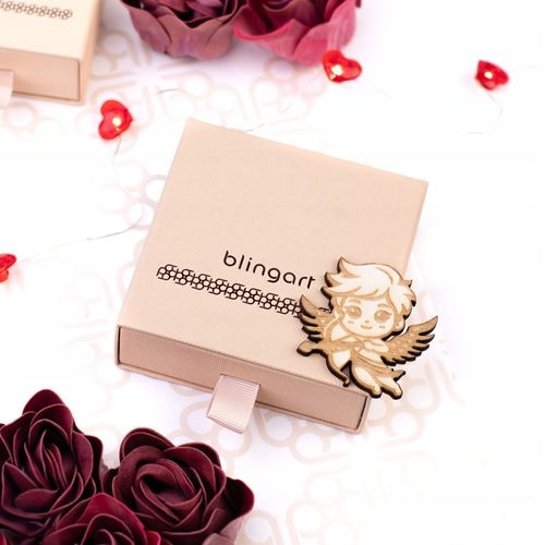 Brelok do kluczy z grawerem PREZENT na WALENTYNKI stal 316L czarny BLINGART na Arena.pl