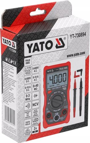 YATO MIERNIK CYFROWY TRUE RMS LCD 4000 AUTOMATYCZNY ZAKRES YT-730894 na Arena.pl