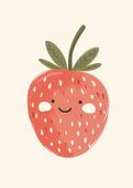 Plakat 50x70cm Wzory dla Dzieci, Dziewczynki i Chłopca - Truskawka