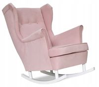 Fotel uszak ARI bujany skandynawski Family Meble pudrowy róż welur