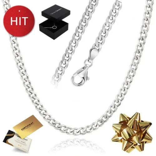 SREBRNY NASZYJNIK MĘSKI ŁAŃCUSZEK PANCERKA SREBRO PREZENT DLA TATY CHŁOPAKA na Arena.pl