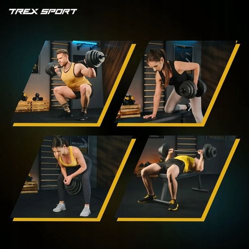 Zestaw obciążeń 4x5kg talerz obciążenie bitumiczne krążek 20kg Trex Sport na Arena.pl