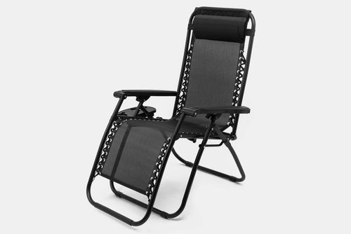 LEŻAK OGRODOWY Z PODNÓŻKIEM, ZAGŁÓWKIEM I STOLIKIEM NA NAPOJE ZERO GRAVITY na Arena.pl