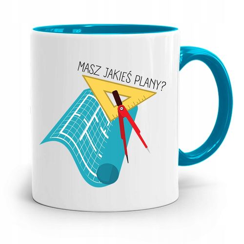 Kubek Błękitny Architekta Masz Jakieś Plany Z Nadrukiem Ze Zdjęciem na Arena.pl