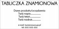 NADRUK biała TABLICZKA ZNAMIONOWA FIRMY z dibondu 20x10 TWÓJ NAPIS LOGO