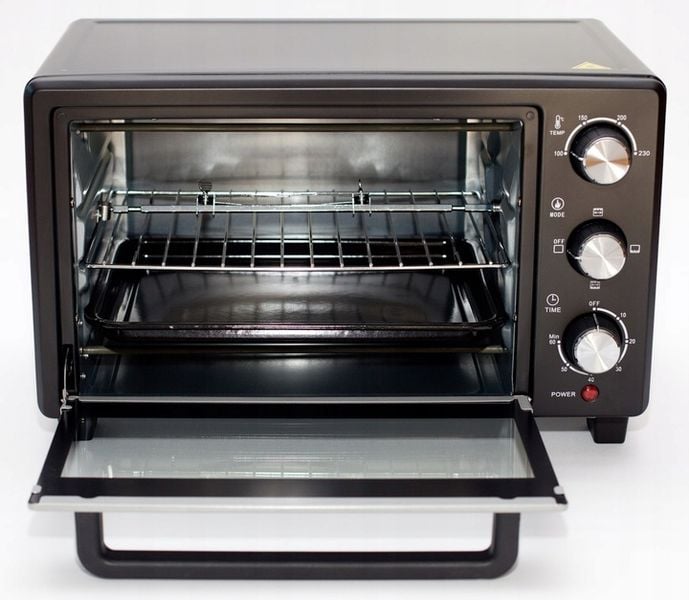 MINI PIEKARNIK ELEKTRYCZNY WOLNOSTOJĄCY 25L BERLINGER GRILL ROŻNO PRZENOŚNY zdjęcie 3